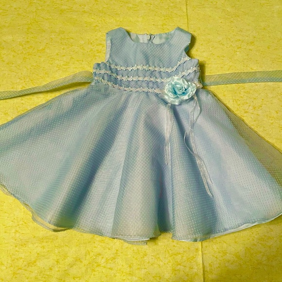 Good lad of Philadelphia pale blue party dress 12 months - Picture 2 of 5